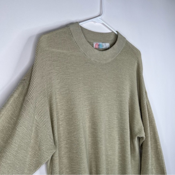 Free People Beach Malibu Sweater Ribbed Knit Oversized Yellow Green Neutral XS - Picture 5 of 10